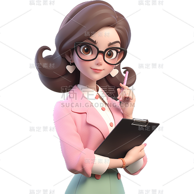 三八妇女节3D职业女性教师人物元素素材