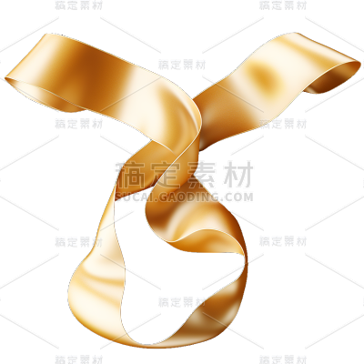 通用金色丝带彩带蝴蝶结装饰元素