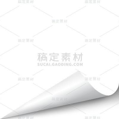 常规翻页白色纸边贴纸元素素材