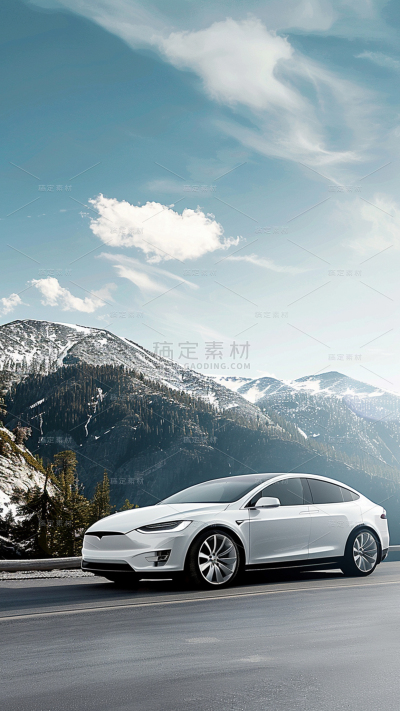 交通系列写实车侧面大自然背景