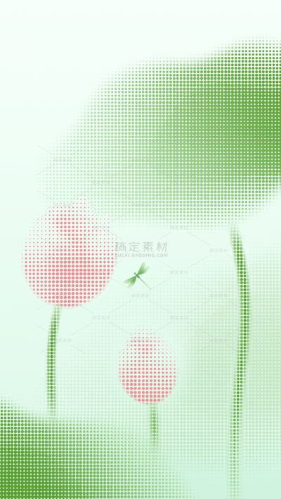 立夏肌理像素风荷叶荷花蜻蜓背景