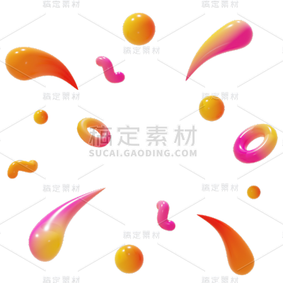 电商通用大促活动促销立体3DC4D漂浮装饰几何元素素材