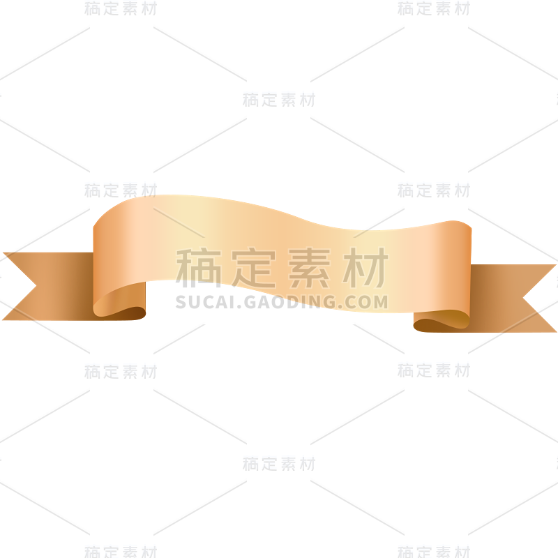 金色丝带绸带飘带标题框