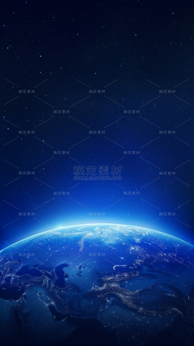 宇宙系列蓝光地球表面轮廓景