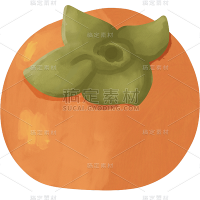 小红书秋日晒照手帐风柿子元素贴纸