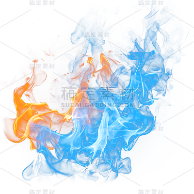 通用蓝色火焰火花免抠元素