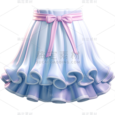 3D立体C4D服饰服装裙子连衣裙半身裙免抠PNG元素素材