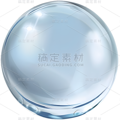 特效通用蓝色实景质感圆形水珠元素素材