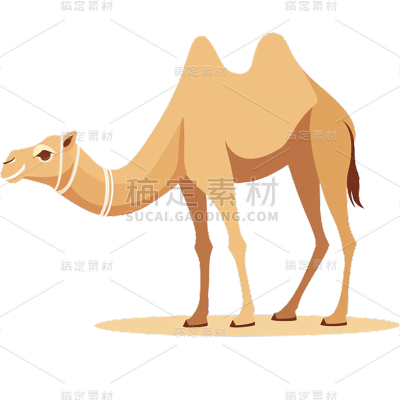 风光系列棕色系插画卡通骆驼通用元素素材