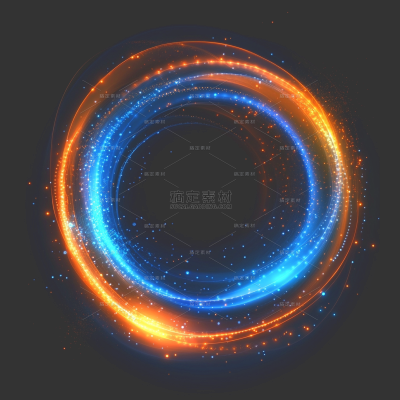特效系列未来科幻橙色蓝色光圈绚丽光效