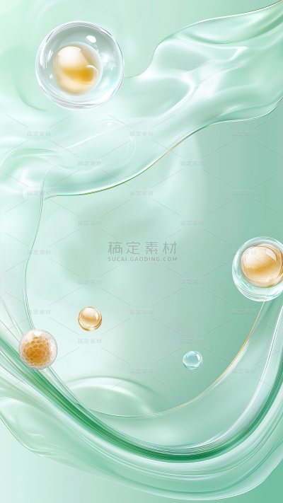 医疗系列绿色分子系列背景图