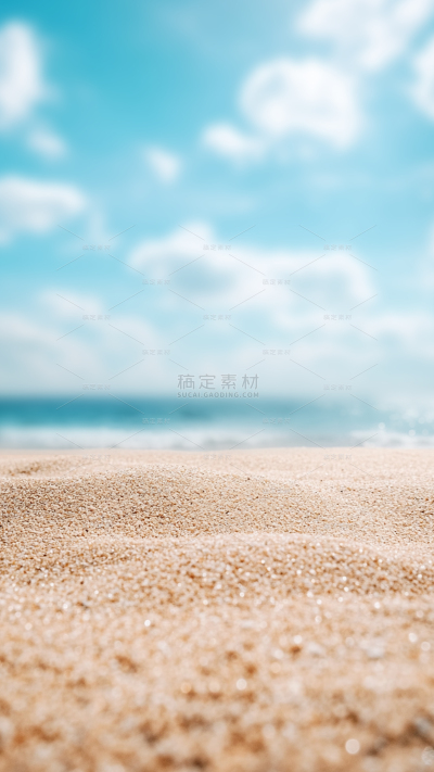 风光系列新夏日感沙滩蓝天背景