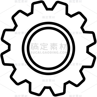 图标系列-通用-黑色矢量齿轮贴纸