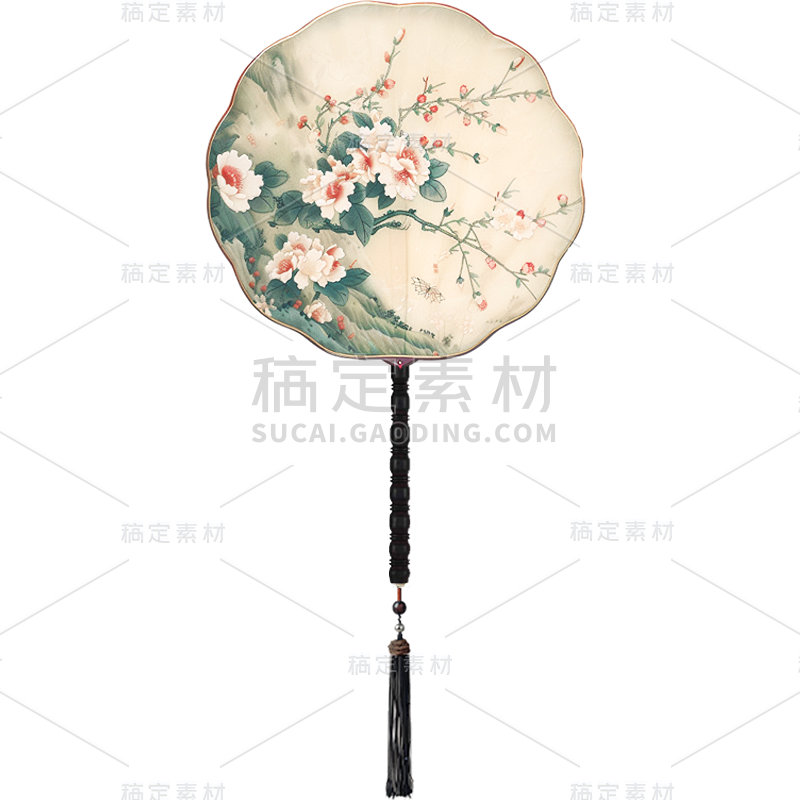 中国风通用实景团扇元素素材