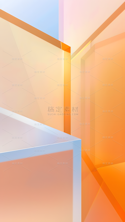 背景通用橙色玻璃光影背景图片