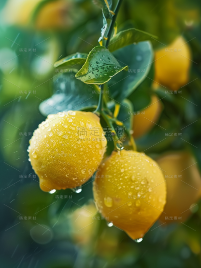 夏季果蔬系列实景完整柠檬通用背景素材