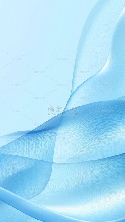 背景通用蓝色绸带丝绸背景场景图片素材