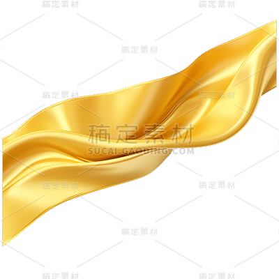 通用金色丝带绸带装饰元素