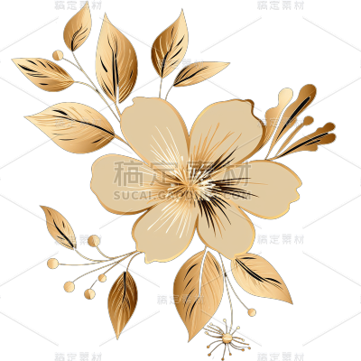 轻奢金色花朵