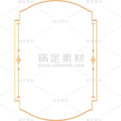 纹理通用空心金属边框元素素材