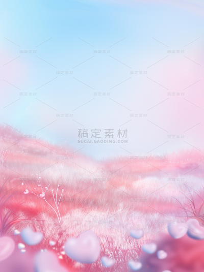 七夕情人节浪漫感毛绒感爱心通用背景素材