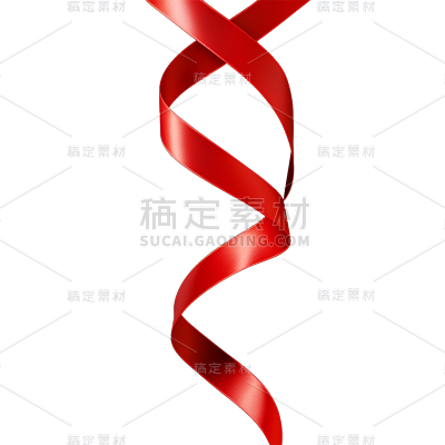 通用红色丝带飘带彩带装饰元素贴纸