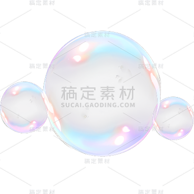 通用简约风彩色透明气泡元素素材