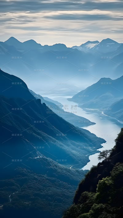 通用唯美自然山川湖水森林青山风景背景