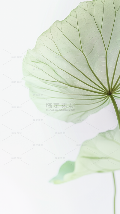 夏日中国风系列荷叶通透感写实叶脉通用背景素材