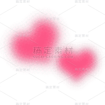 通用红色彩色半调爱心元素