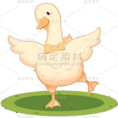 春天春节可爱拟人春季鸭子动物元素素材