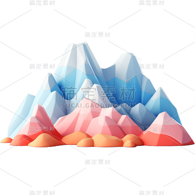 3D立体山脉贴纸