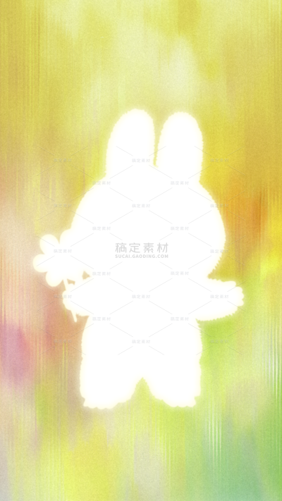 labubu拉布布弥散渐变光感发光剪影背景