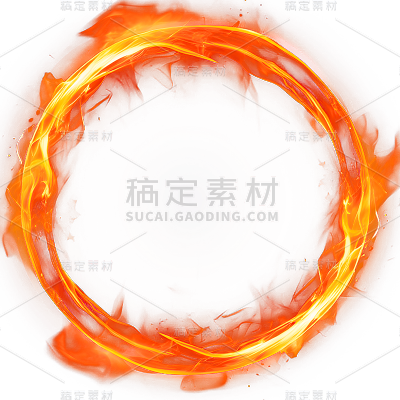 通用红色火圈燃烧的火焰圈元素贴纸