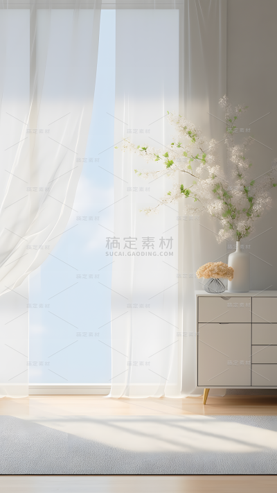 通用电商简约风清新配色家居房间室内场景图片