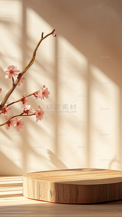 植物通用实景简约花朵展台背景场景图片素材