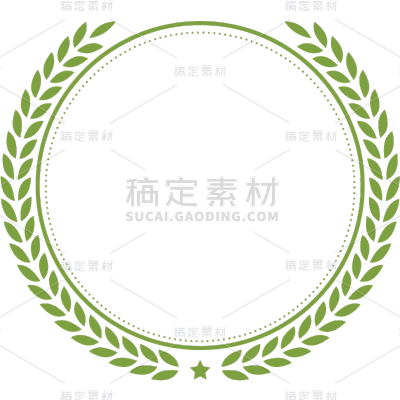 植物通用绿色麦穗边框元素素材