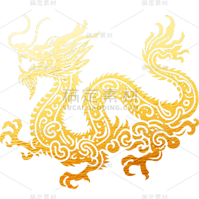 龙年春节过年新年2024金色中国风龙纹
