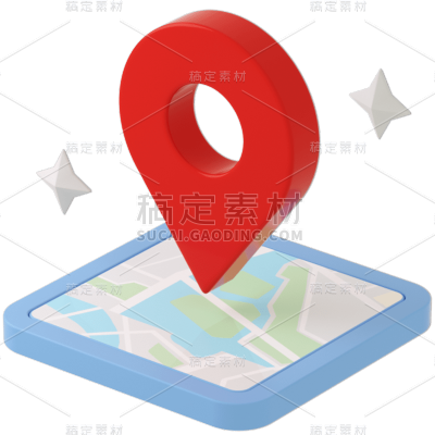 图标系列-通用-软3D位置+地图组合贴纸