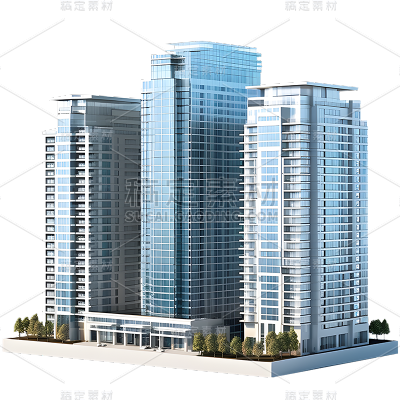 立体3D大楼建筑大厦办公楼元素