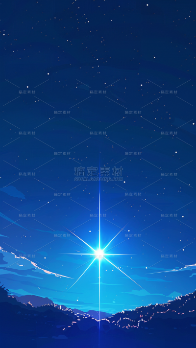 风光系列实景感插画动漫风流星场景通用背景素材