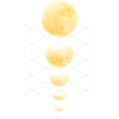 宇宙系列插画金色圆月月相