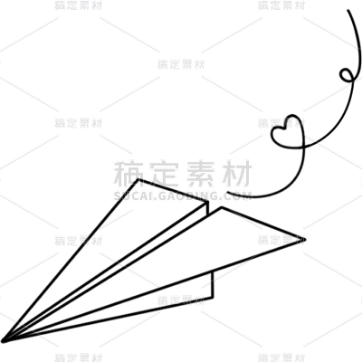 常规通用简约风线条飞机实线元素素材