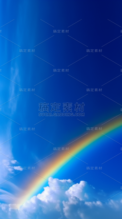天空蓝天白云彩虹