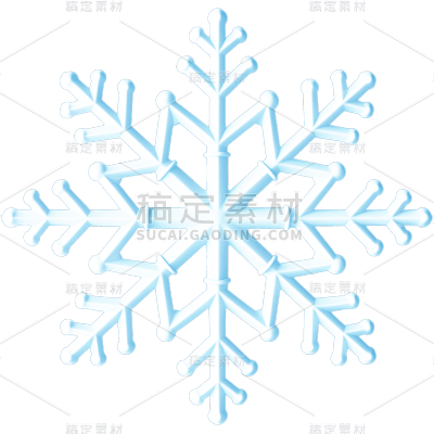 3D立体冬季雪花贴纸