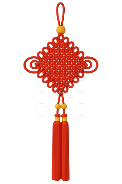 中国风系列3D红色中国结元素（td）