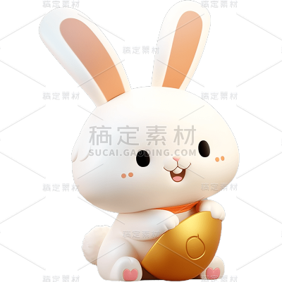 3D立体兔子贴纸