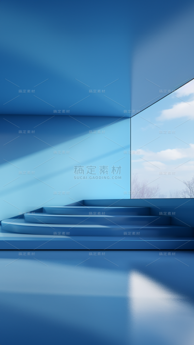 3D立体三维空间蓝色背景