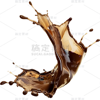 植物通用飞溅咖啡液咖啡豆元素素材