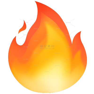emoji热门HOT火焰图形贴纸
